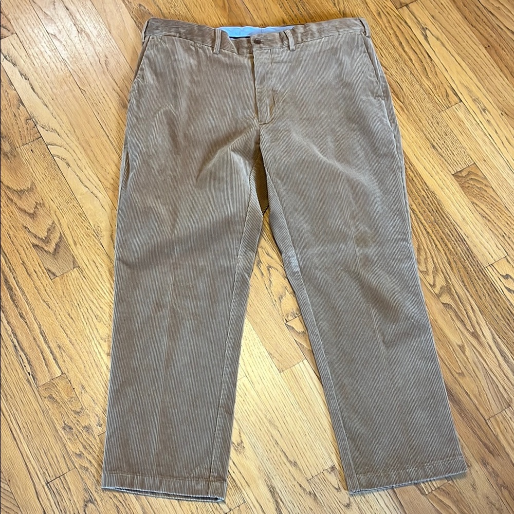 -Polo Ralph Lauren Heavy Corduroy Trousers Flat Front Classic Fit W38 L/28